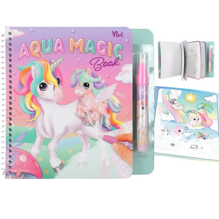 Top Model, Unicornul Ylvi, Aqua Magic Book cu marker de apa