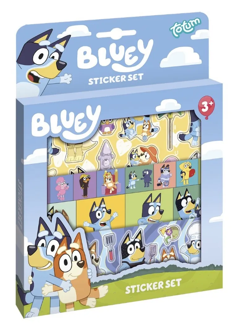 Totum, Bluey, set de stickere cu imagine de fundal
