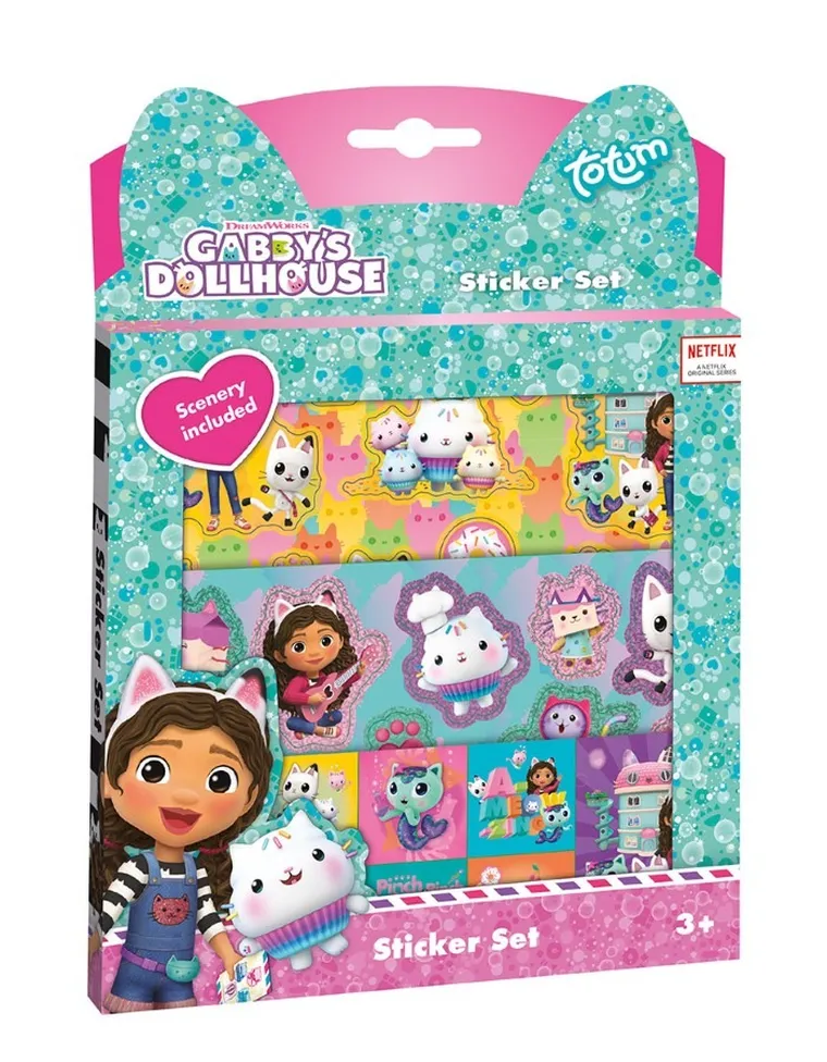 Totum, Casa de papusi a lui Gabi, set de stickere cu imagine de fundal