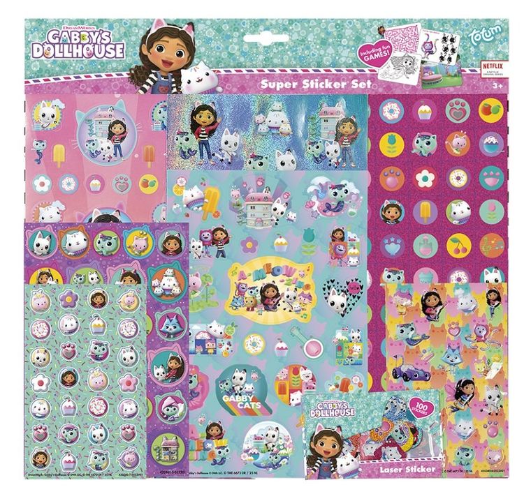 Totum, Casa de papusi a lui Gabi, set mare de stickere, 300 elemente
