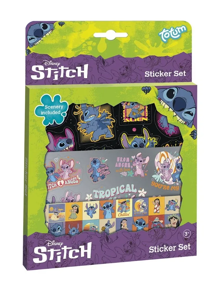 Totum, Lilo si Stitch, set de stickere cu imagine de fundal