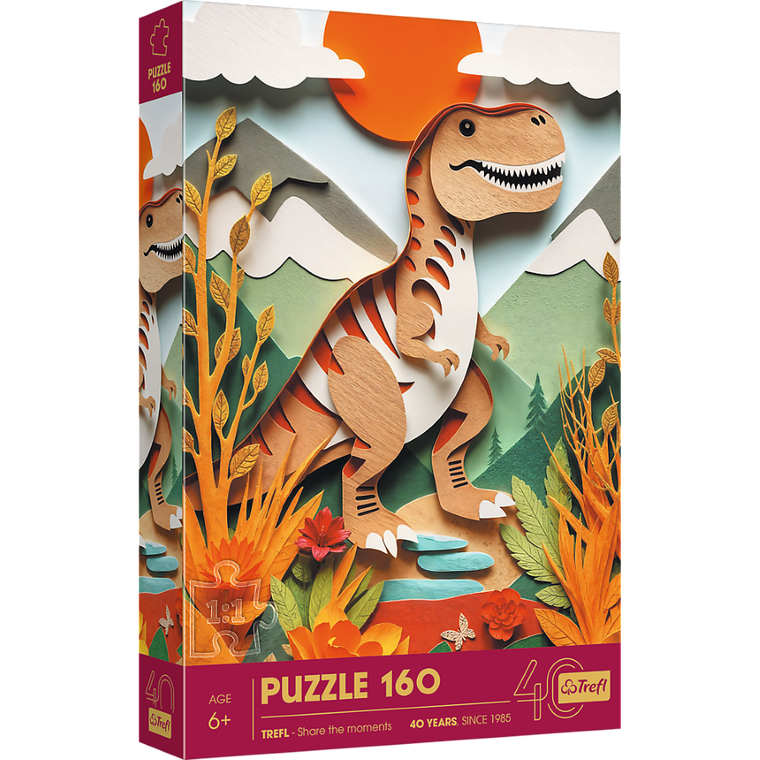 Trefl, 40 Years, Paper Art: Dinozaur, puzzle, 160 piese