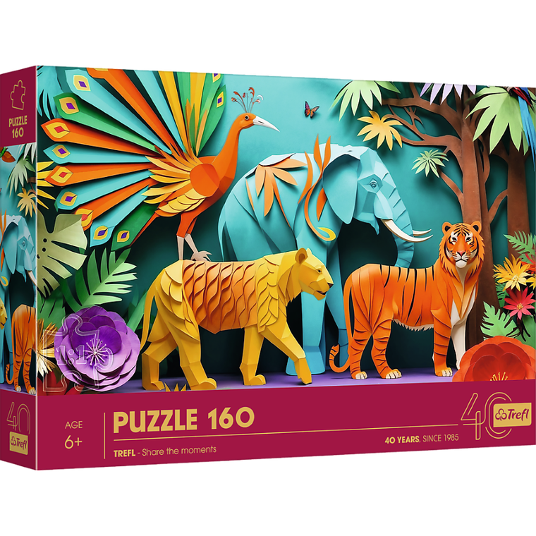 Trefl, 40 Years, Paper Art, Jungle, puzzle, 160 piese