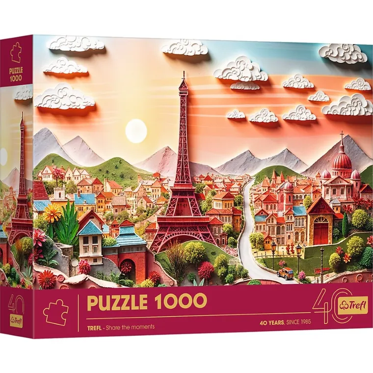 Trefl, 40 Years, Paper Art: Paris, puzzle, 1000 piese