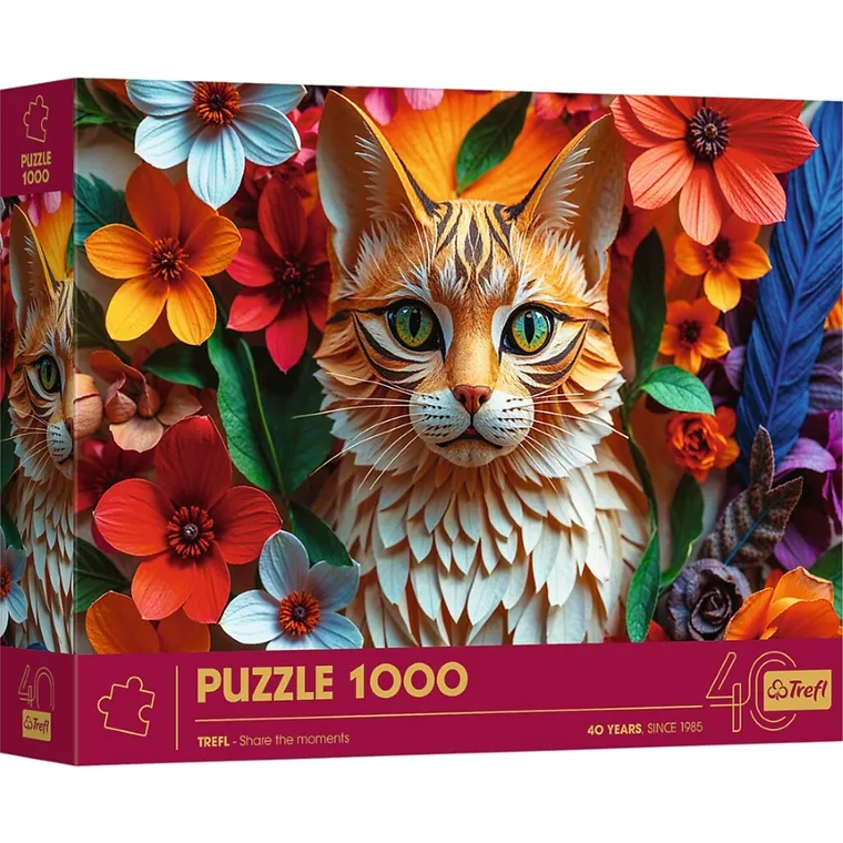 Trefl, 40 Years, Paper Art: Pisica, puzzle, 1000 piese
