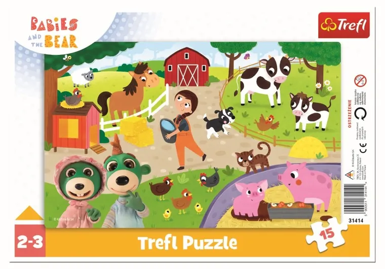 Trefl, Babies and the Bear, puzzle, 15 piese
