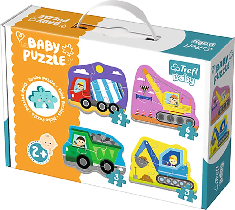 Trefl, Baby Classic, Vehicule pe santierul de costructie Baby, puzzle, 14 piese