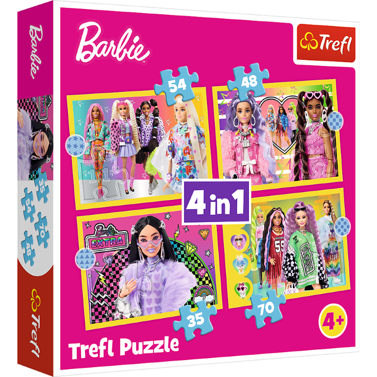 Trefl, Barbie, puzzle 4w1
