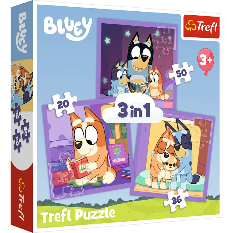 Trefl, Bluey, puzzle 3in1