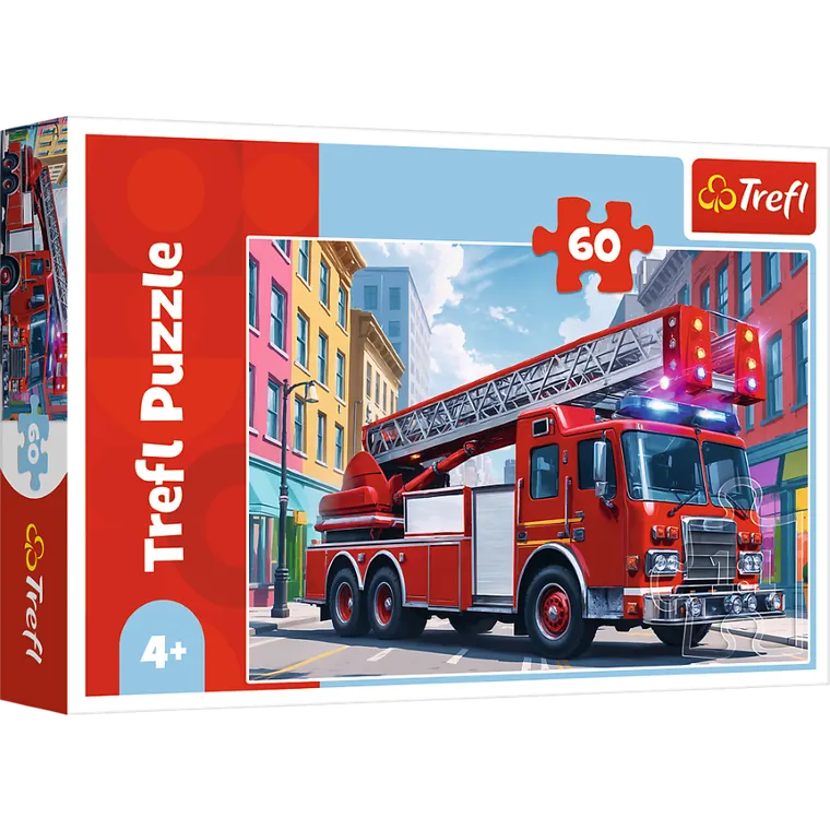 Trefl, Fire Truck, puzzle, 60 piese