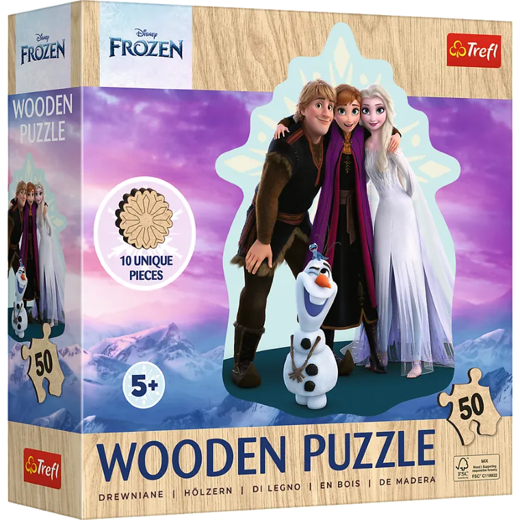 Trefl, Frozen 2, puzzle din lemn, 50 piese