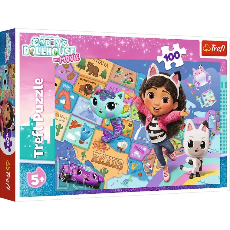 Trefl, Gabby's Dollhouse, puzzle, 100 piese