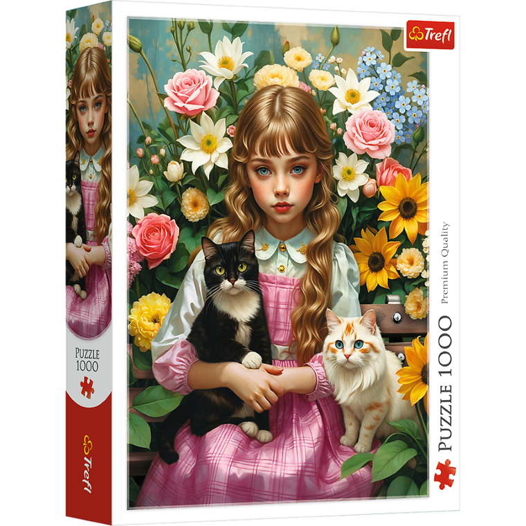 Trefl, Girl with a Cat, puzzle, 1000 piese