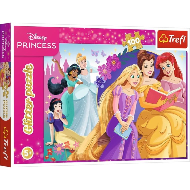 Trefl, Glitter, Disney Princess, puzzle cu sclipici, 100 piese