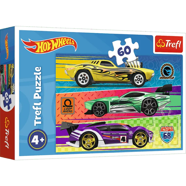 Trefl, Hot Wheels, puzzle, 60 piese