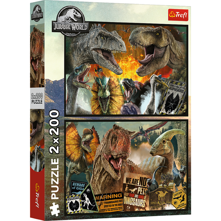 Trefl, Jurassic World, Prehistoric World, puzzle, 2-200 piese