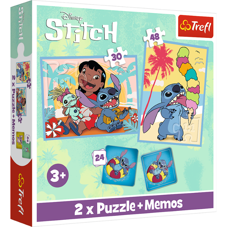 Trefl, Lilo si Stitch, puzzle, 2in1 + memos, 78 piese
