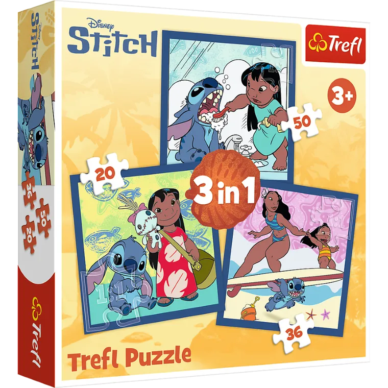 Trefl, Lilo si Stitch, puzzle 3in1
