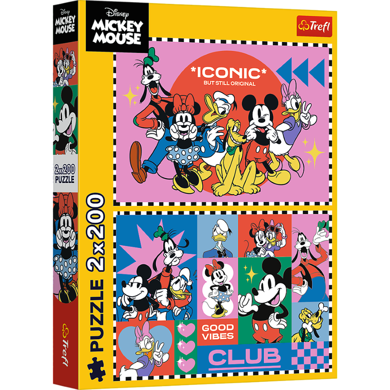 Trefl, Mickey Mouse, puzzle, 2-200 piese