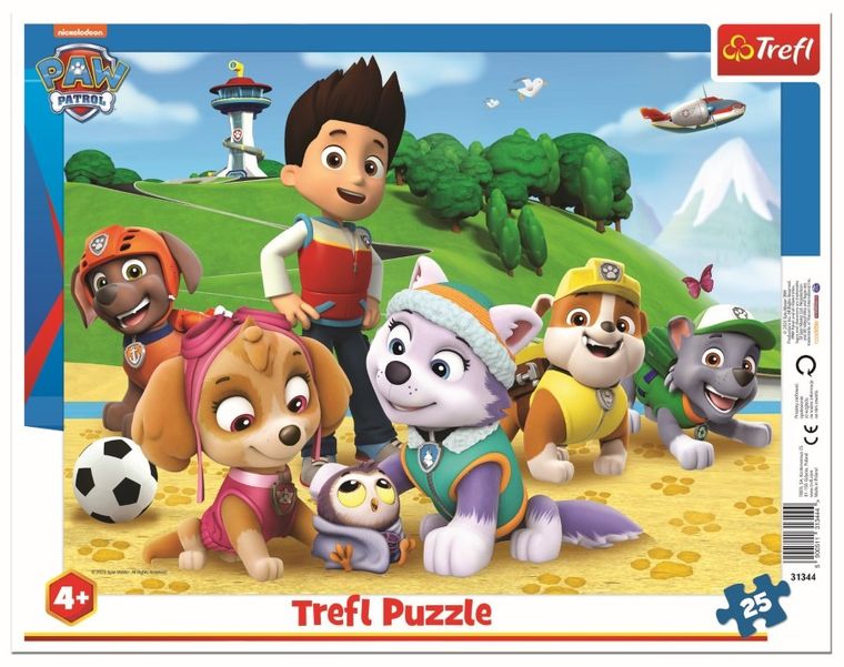 Trefl, Paw Patrol, Frame, Paw Patrol pe traseu, puzzle, 25 piese