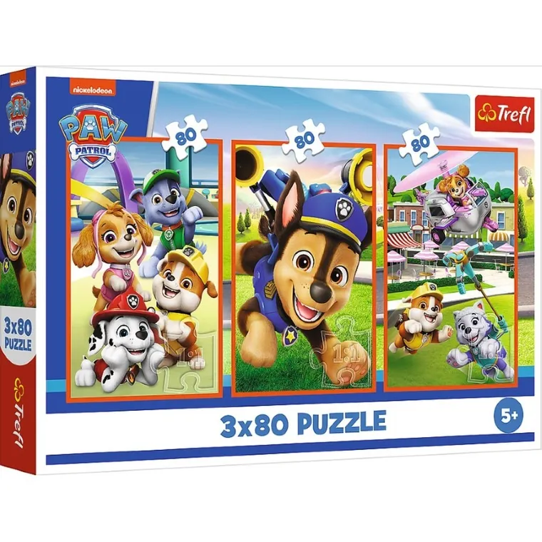 Trefl, Paw Patrol, puzzle, 3-80 piese