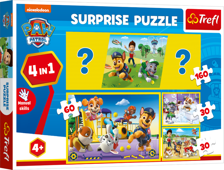 Trefl, Paw Patrol, puzzle 4in1, 30+30+60+160 piese