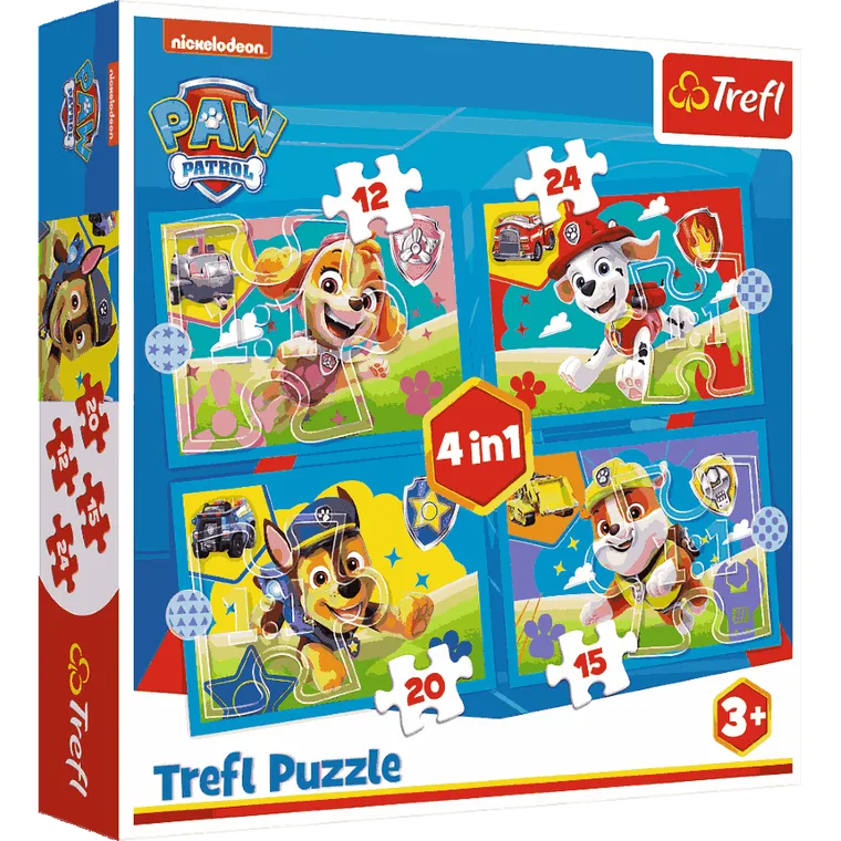 Trefl, Paw Patrol, puzzle 4in1, 71 piese
