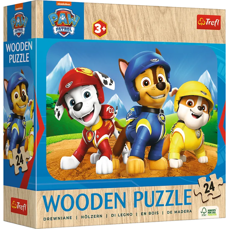 Trefl, Paw Patrol, puzzle din lemn, 24 piese