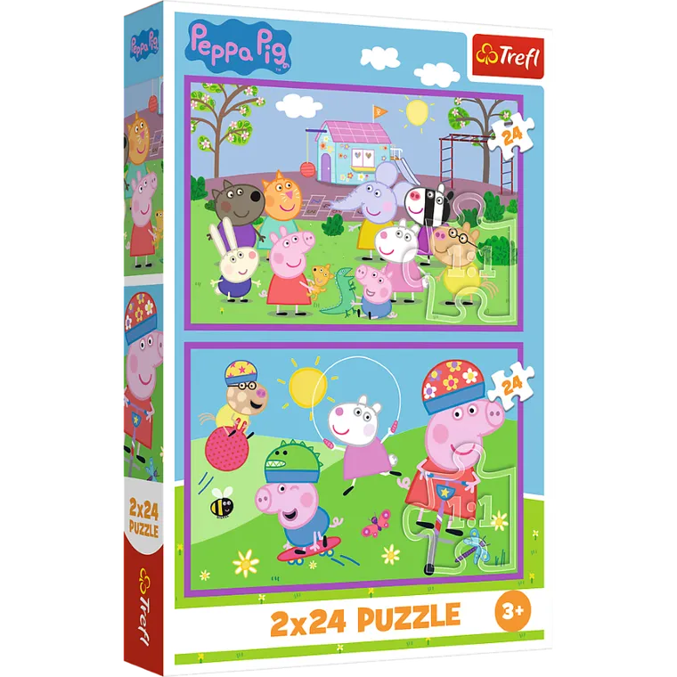 Trefl, Peppa Pig, puzzle, 2-24 piese