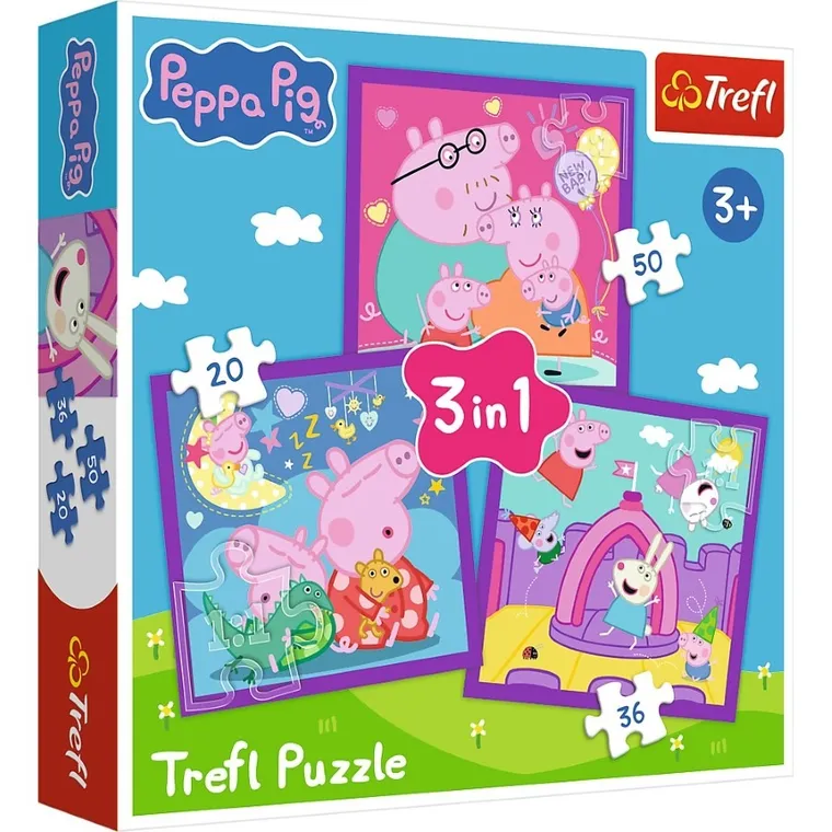 Trefl, Peppa Pig, puzzle 3in1