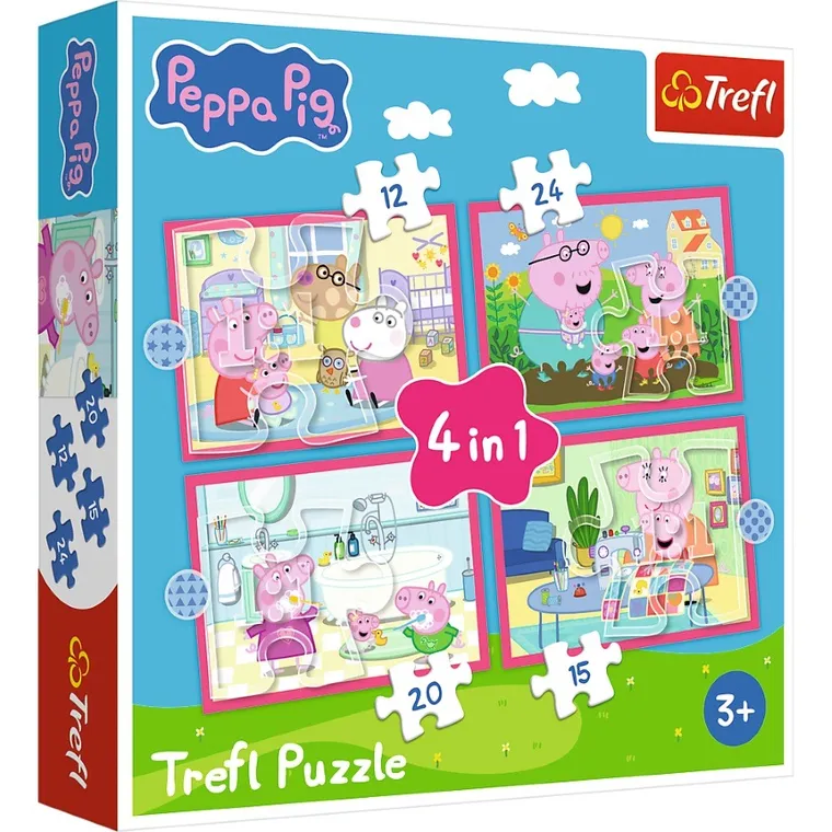Trefl, Peppa Pig, puzzle 4in1
