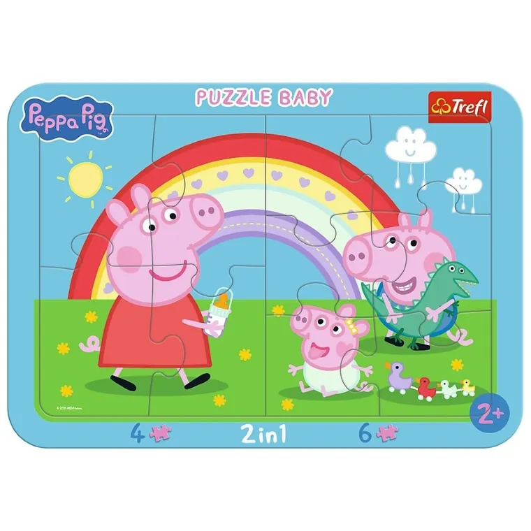 Trefl, Peppa, puzzle cu cadru 2in1, 10 piese