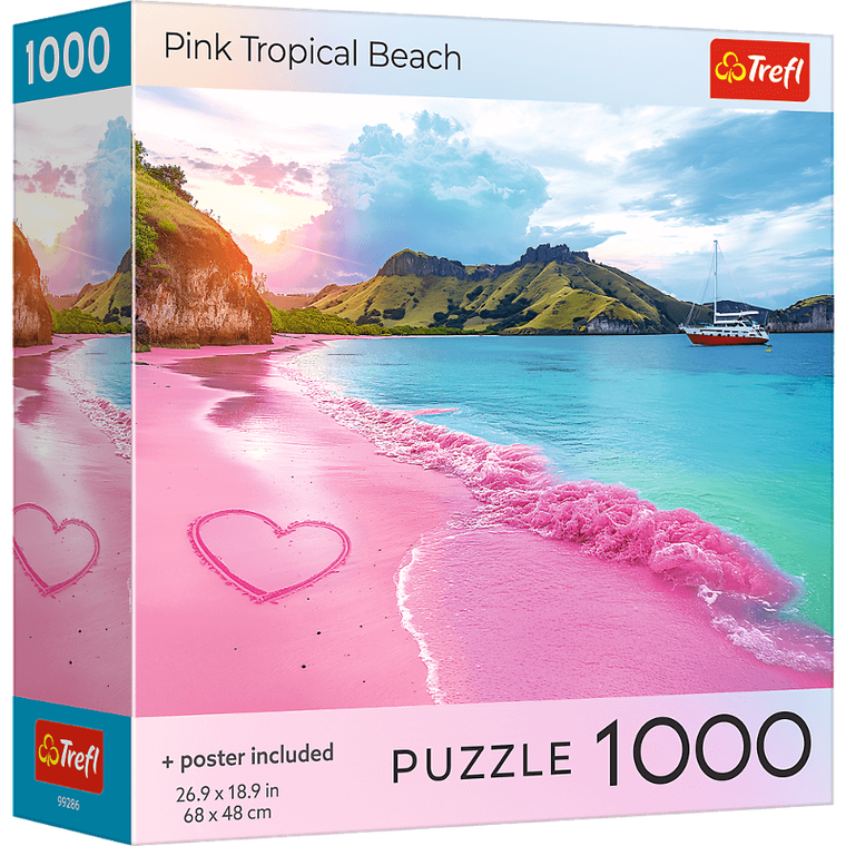 Trefl, Pink Tropical Beach, USA, puzzle, 1000 piese