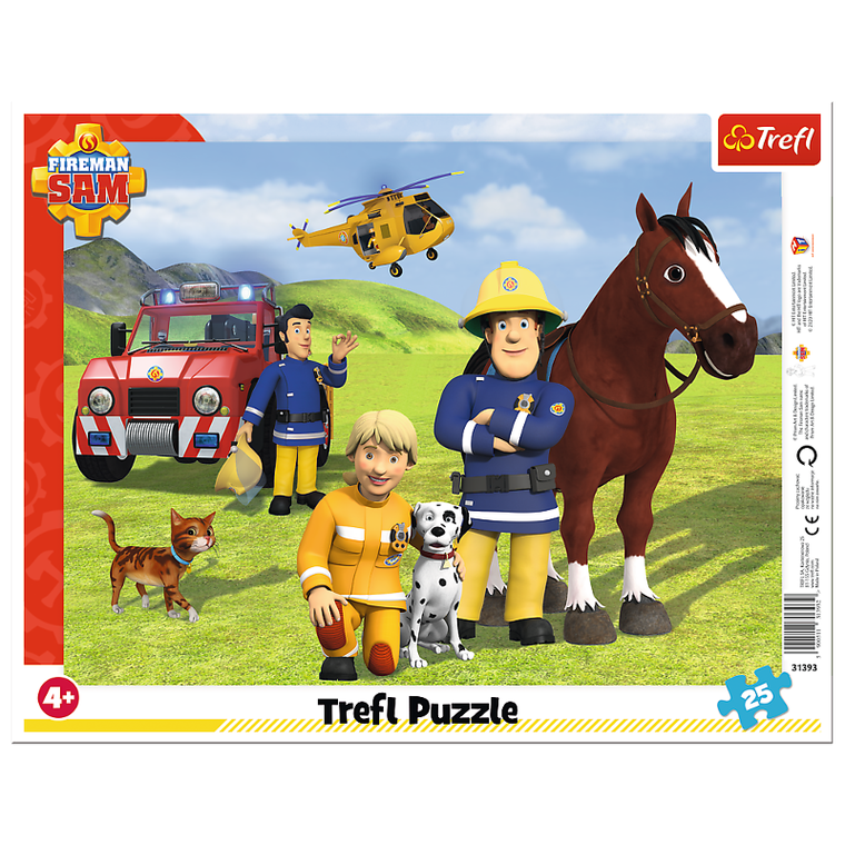 Trefl, Pompierul Sam, Frame, Intotdeauna de paza, puzzle, 25 piese
