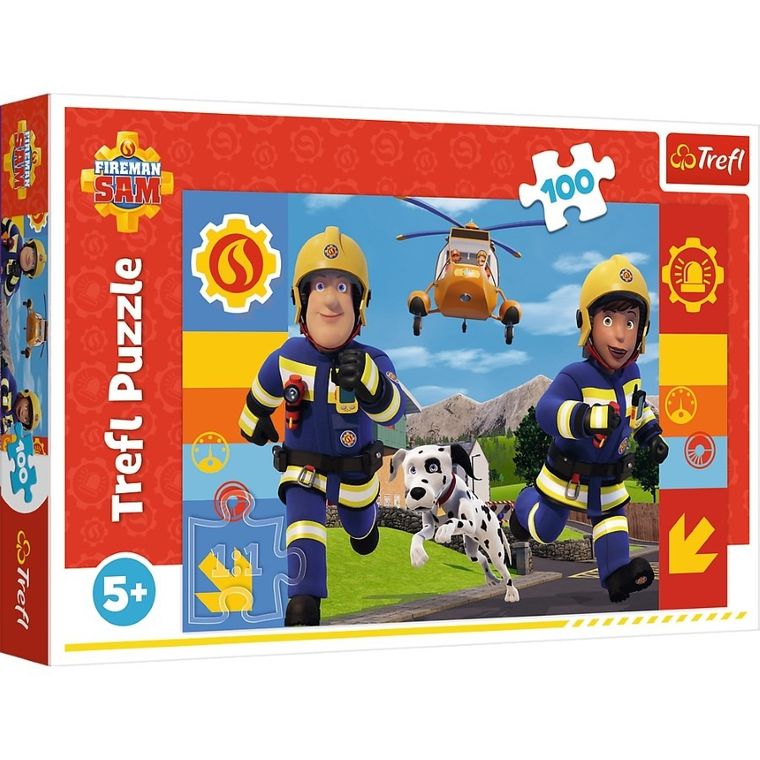 Trefl, Pompierul Sam, puzzle, 100 piese