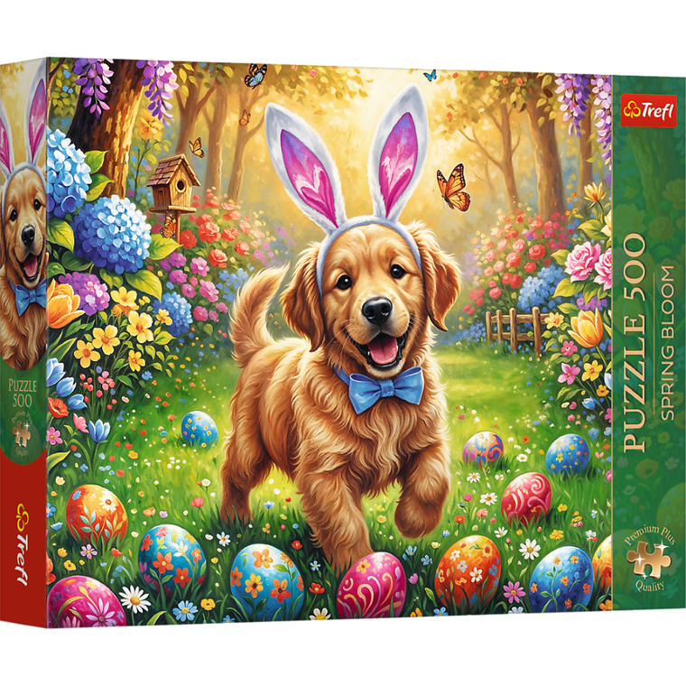 Trefl, Premium Plus, Spring Bloom, Easter Dog, puzzle, 500 piese