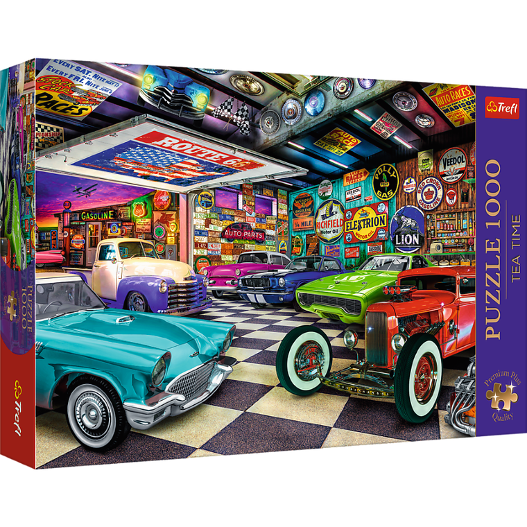 Trefl, Premium Plus, Tea Time, Car collector's garage, puzzle, 1000 piese