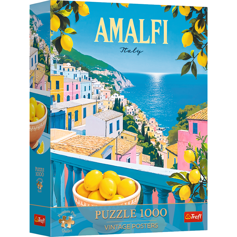 Trefl, Premium Plus, Vintage Poster, Amalfi, Italy, puzzle, 1000 piese