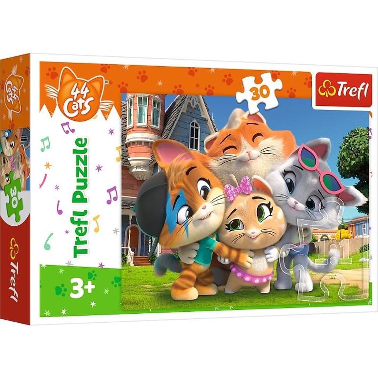 Trefl, Prietenia in tara pisicilor, puzzle, 30 elemente