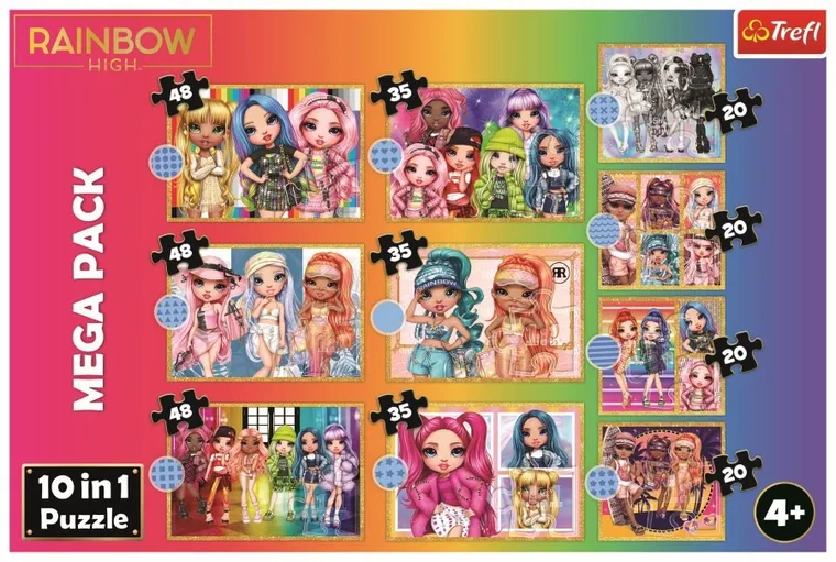 Trefl, Rainbow High, puzzle 10in1, 329 piese