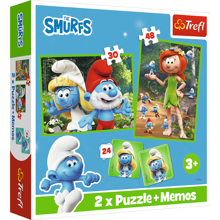 Trefl, Smurfs, puzzle 2w1 + memos