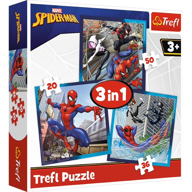 Trefl, Spider-Man, puzzle 3in1, 106 piese