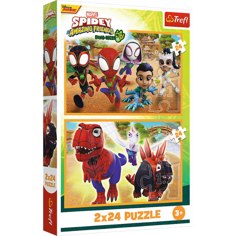 Trefl, Spidey si dinozauri, puzzle, 2-24 piese
