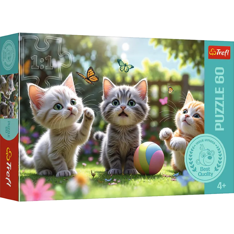 Trefl, Three Kitties, puzzle, 60 piese