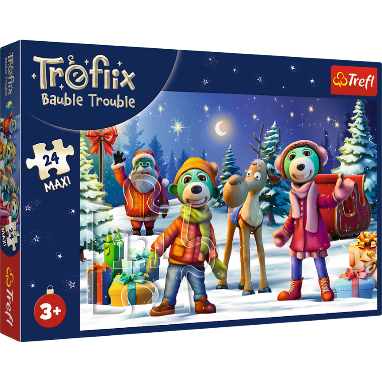 Trefl, Trefliks, Bauble Trouble, Christmas Time, puzzle maxi, 24 piese