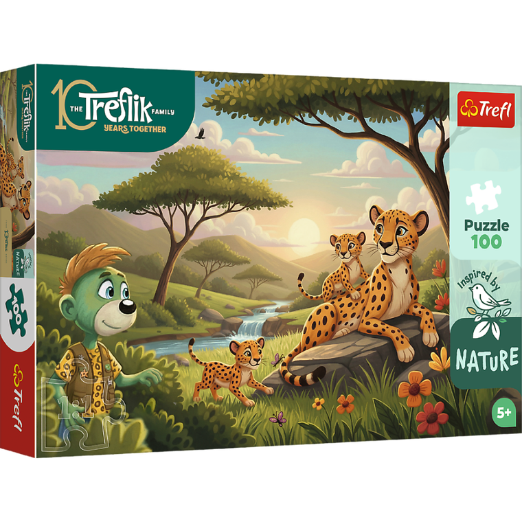 Trefl, Trefliks, Inspired By Nature, Ghepardi, puzzle, 100 piese