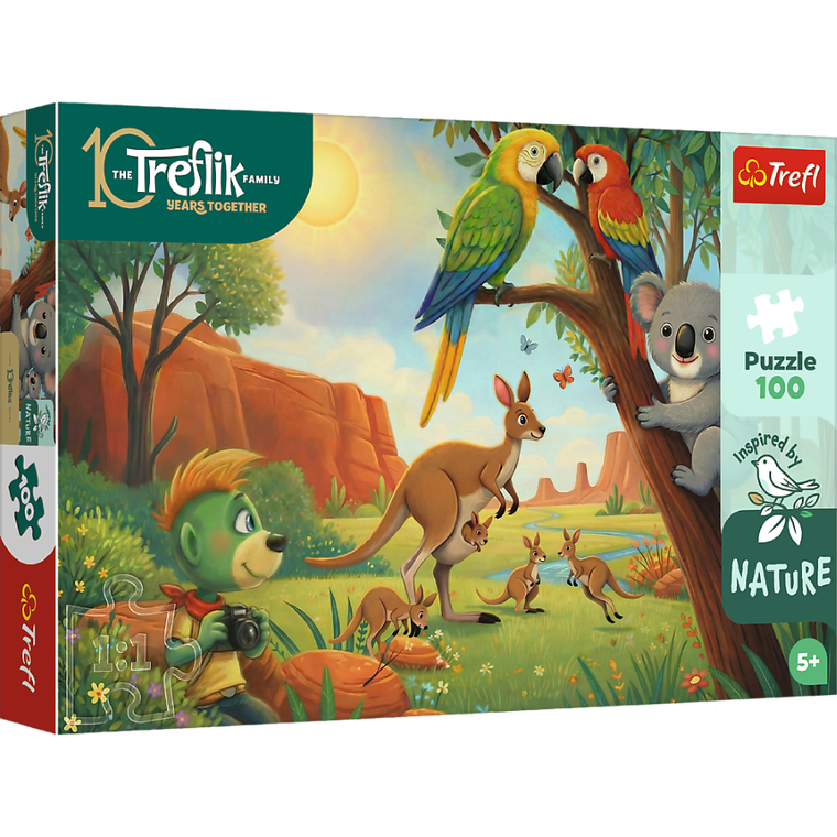 Trefl, Trefliks, Inspired By Nature, Koala si cangurii, puzzle, 100 piese