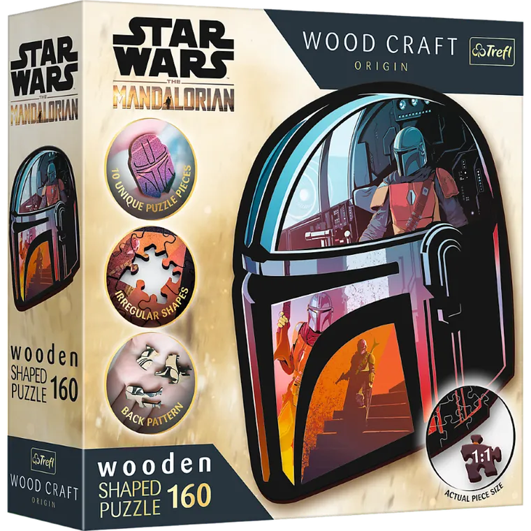 Trefl, Wood Craft, Star Wars, The Mandalorian, puzzle din lemn, 160 piese