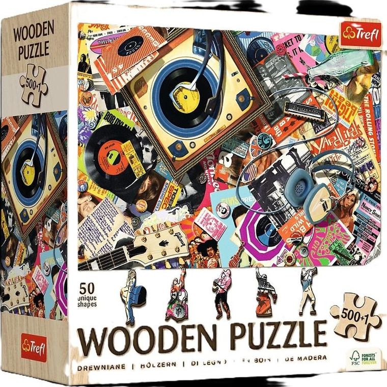 Trefl, World of Music, puzzle din lemn, 500+1 piese