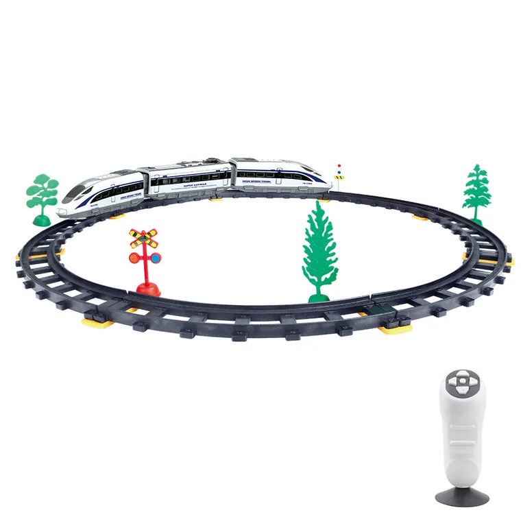 Tren, vehicul cu telecomanda, lumini si sunete, 30 elemente